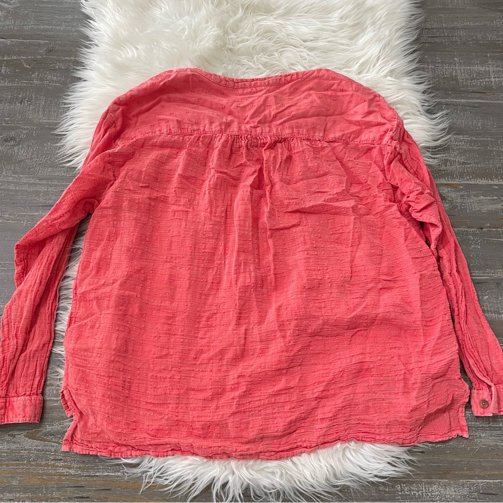 Anthropologie Pilcro Mila Draped Button Down Cotton Relaxed Fit Boho Top Size XS - Picture 5 of 5